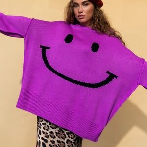 Dressed in Lala Serotonin Smile Oversized Knit in Ultraviolet